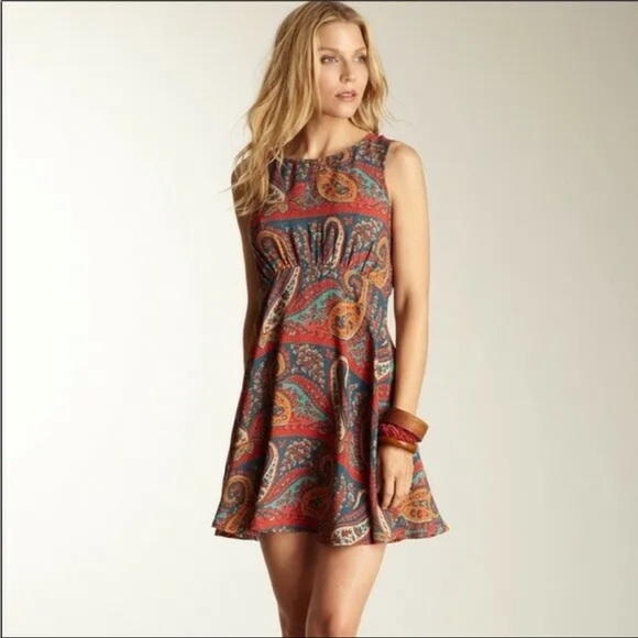 Free People Dancing Pretty Paisley Print Dress - Size 0 - Picture 5 of 8